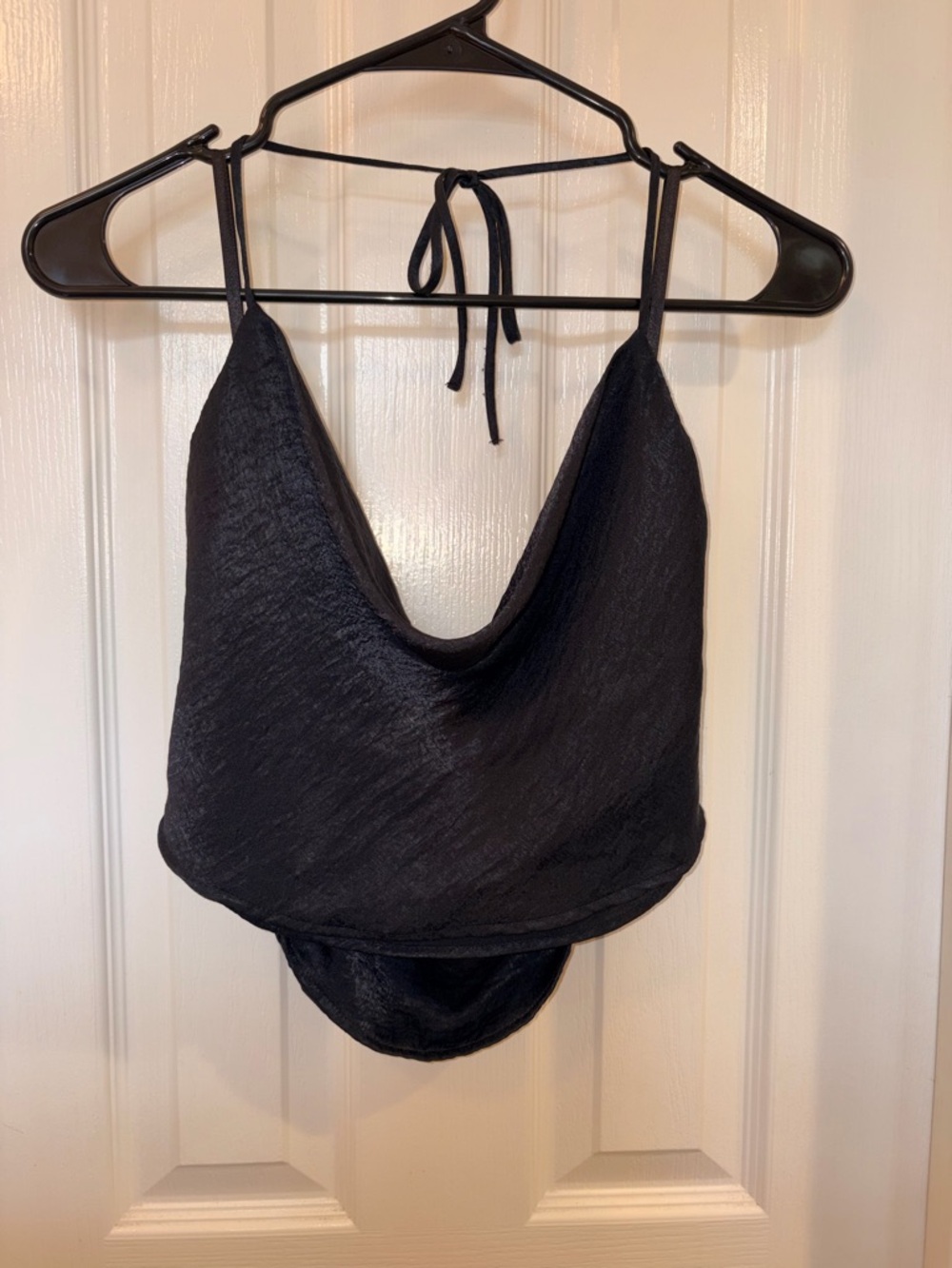 wild fable Black Satin Top with cowl neckline